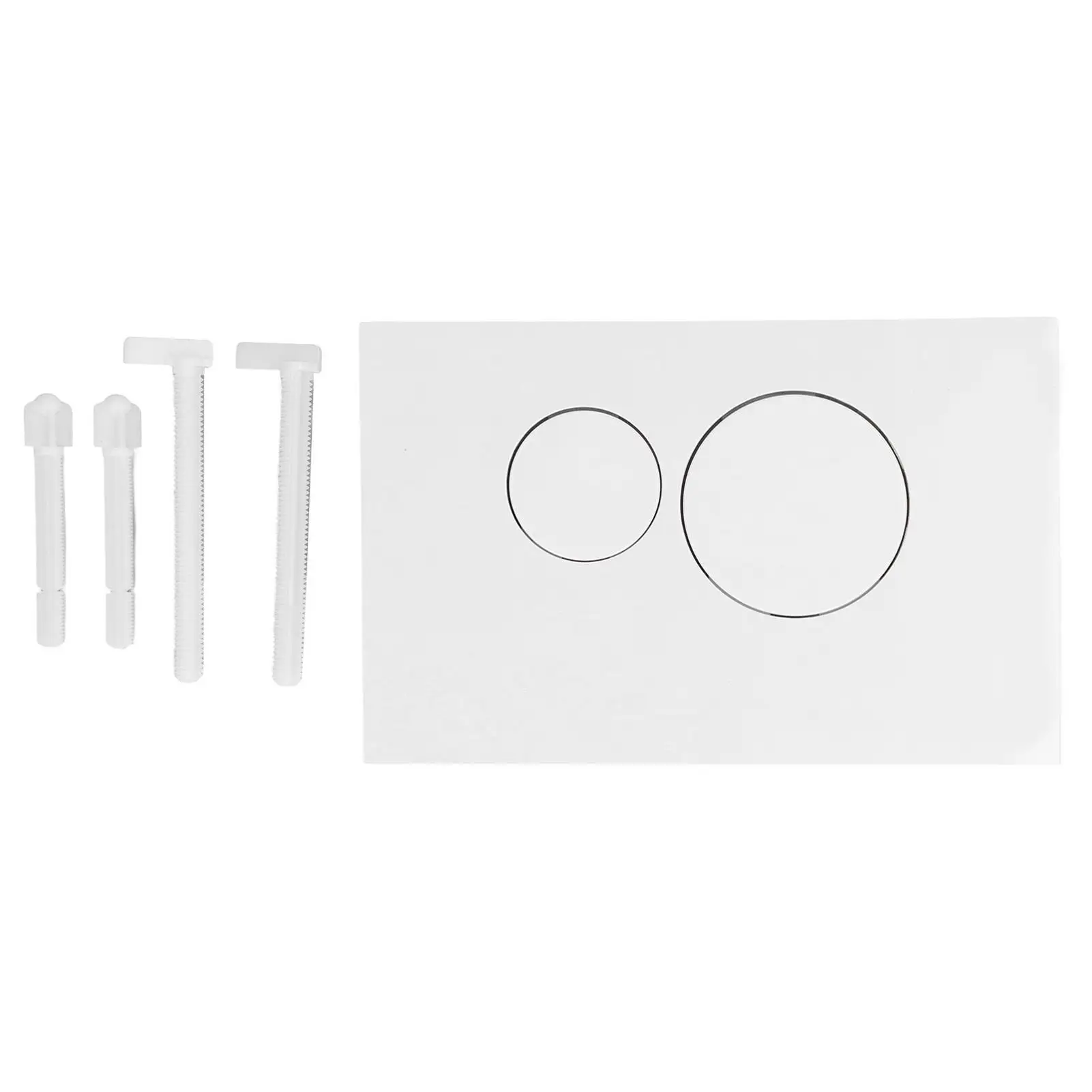 Dual Flush White ABS Squared Round Button Toilet Tank Panel with Concealed Column Latent Button
