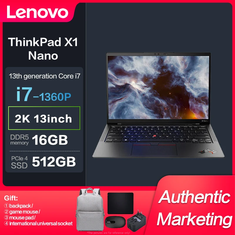 

2023 ThinkPad X1 Nano Intel I7-1360P 16GB 512GB SSD 2.2K 13inch Slim Notebook 4G Network Lenovo Laptop Computer