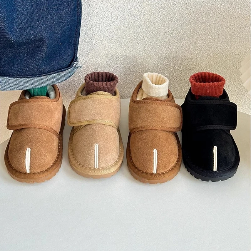 Baby New Winter Snow Boots Warm Plush Leather Toddler Shoes Fashion Boys Girls Anti-slip Rubber Sole Baby Sneakers Infant Boots
