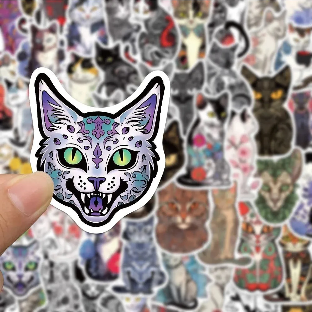 10/30/50pcs Vintage Gothic Tattoo Cat Graffiti Stickers Decal Laptop Motorcycle Skateboard Phone Car Cool Waterproof Sticker Toy