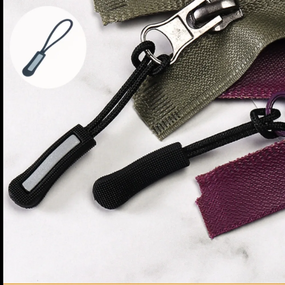 Reflective Zipper Pull Replacement Backpack Jackets Pants Boots Coats Luggage Black 30 Pack