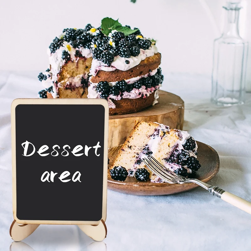 A85Q-Mini Chalkboard Signs, 20 Pack Framed Small Chalkboard Labels With Easel Stand, Wooden Blackboard For Table Numbers, Food S