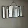 Square Modern Minimalist Metal Trifold Mirror Stainless Steel Wall Mounted Mirror Bathroom Dressing Table Decorative Mirror 4