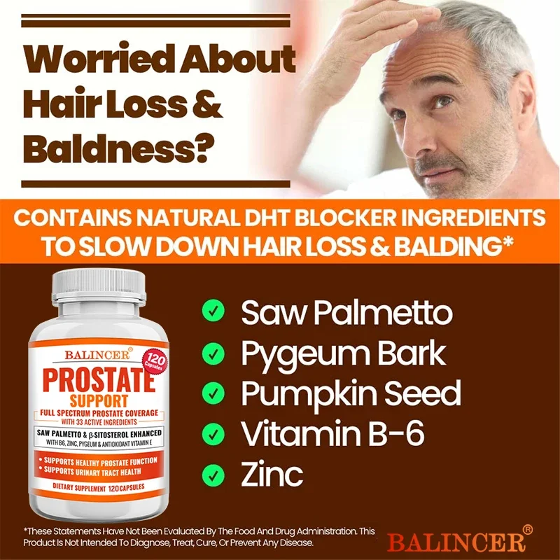 Saw Palmetto Prostate Support Supplement Supports Prostate Health Urinary Tract and Urinary Health Reduces Frequency Saw Palmetto Supplement