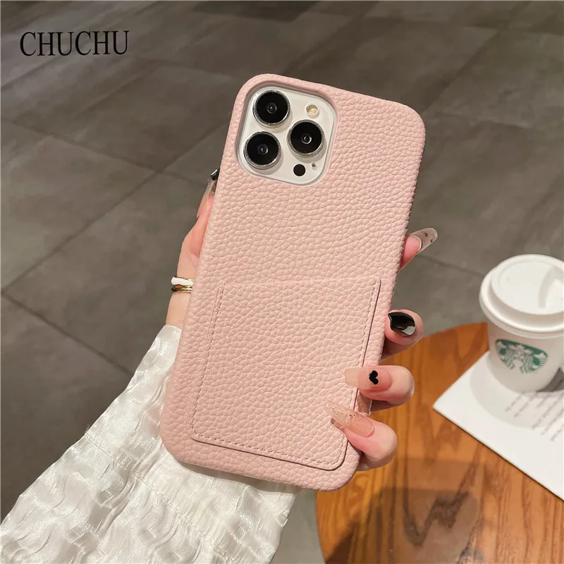 Luxury Lichee Pattern PU Leather Phone Case Cover