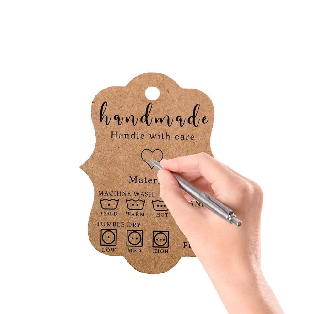 Handmade Care Instruction Tags 30Pcs 2.5&times;3.25 inch Clothes Washing Instruction Cards for Small Business Online Materials Care
