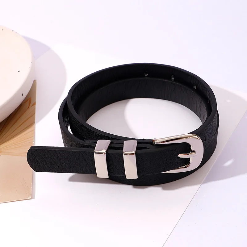 

2023 Women's Belt Alloy Pin Buckle Simple Belt Ladies Jeans Dress Decoration Thin Belt Versatile