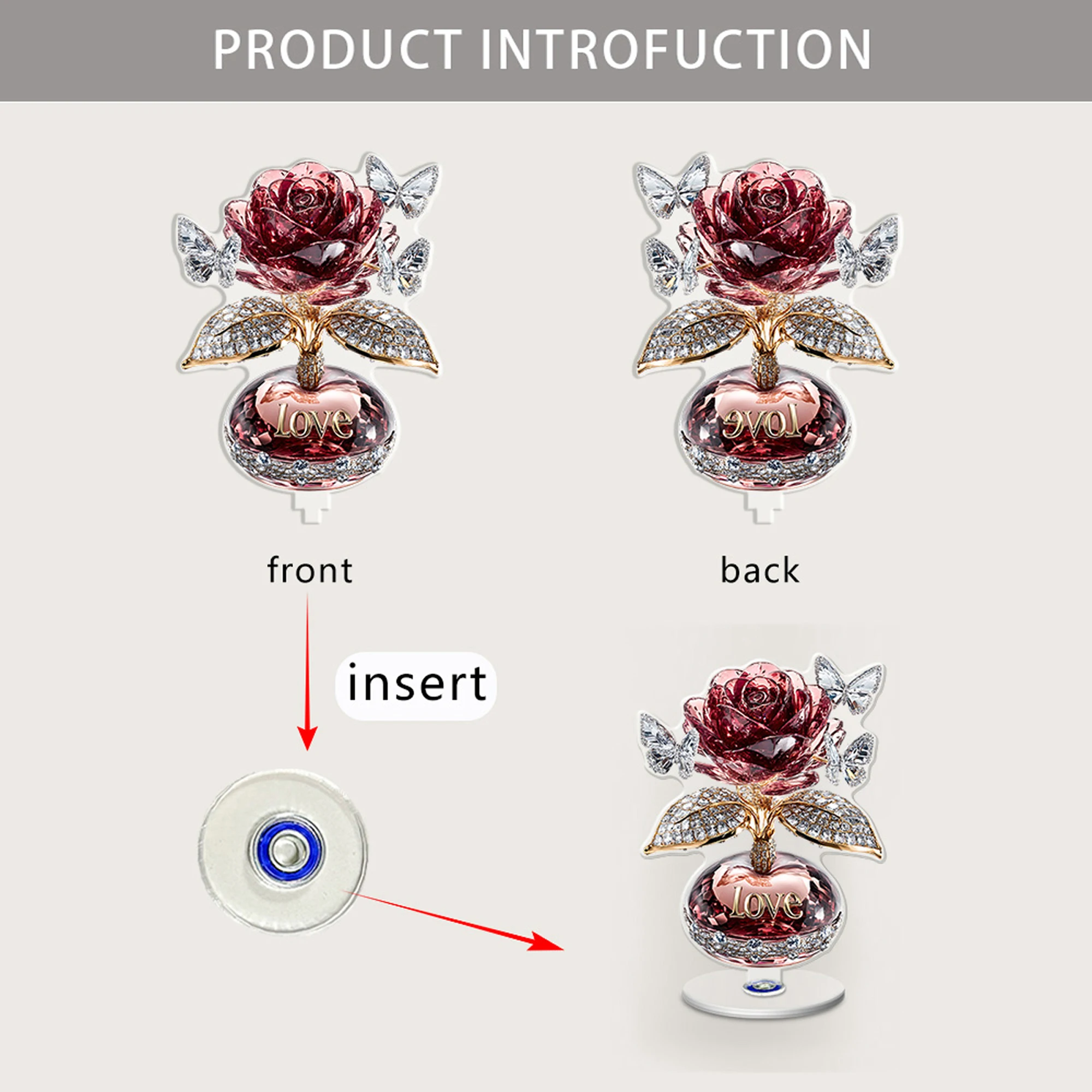 Elegant Acrylic Rose Bouquet Table Decorations for Valentine s Day Anniversary Wedding Reception - Romantic Floral