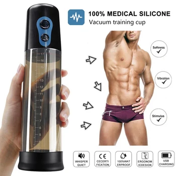 Penile Vacuum Pump Penis Enlargement Enhancer Massager Ring Electric Penis Pump Sex Toys for Men Male Masturbator Penis Extender 2