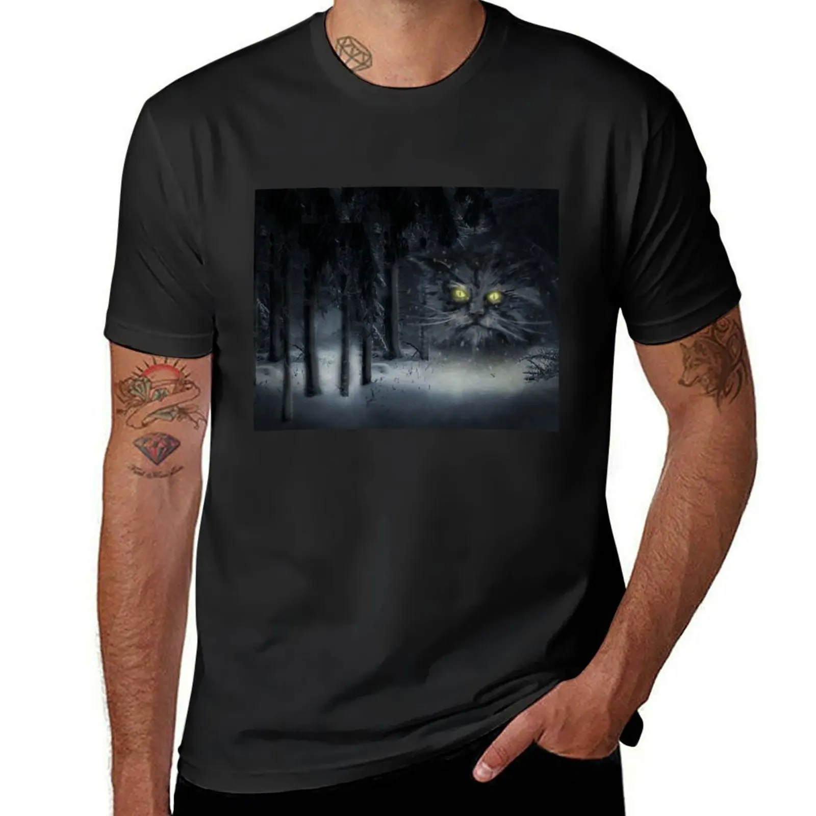 

Jólaktturinn Yule Cat T-Shirt korean fashion Short sleeve tee Men's t-shirts