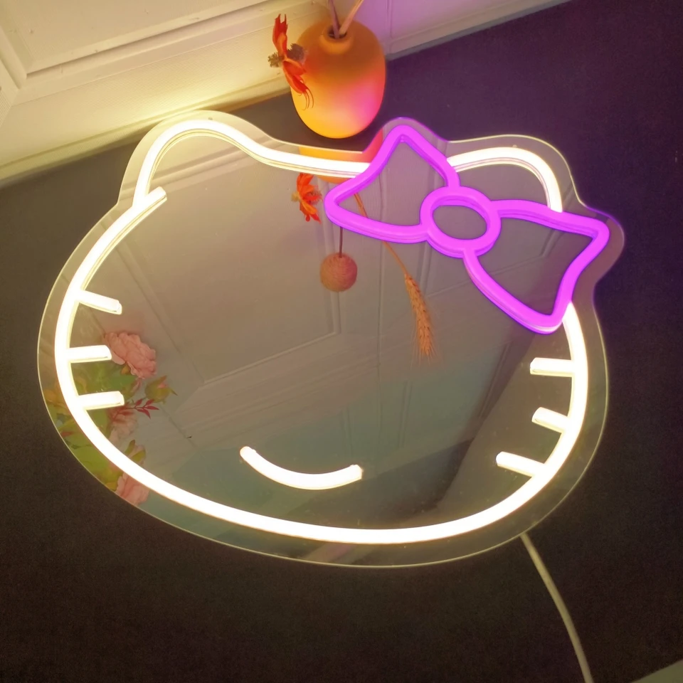 Specchio arcobaleno anime con insegne al neon per