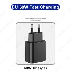 High - Speed 60W USB - C Charger with Travel Adapter and Fast Charging Cable - Only EU Charger