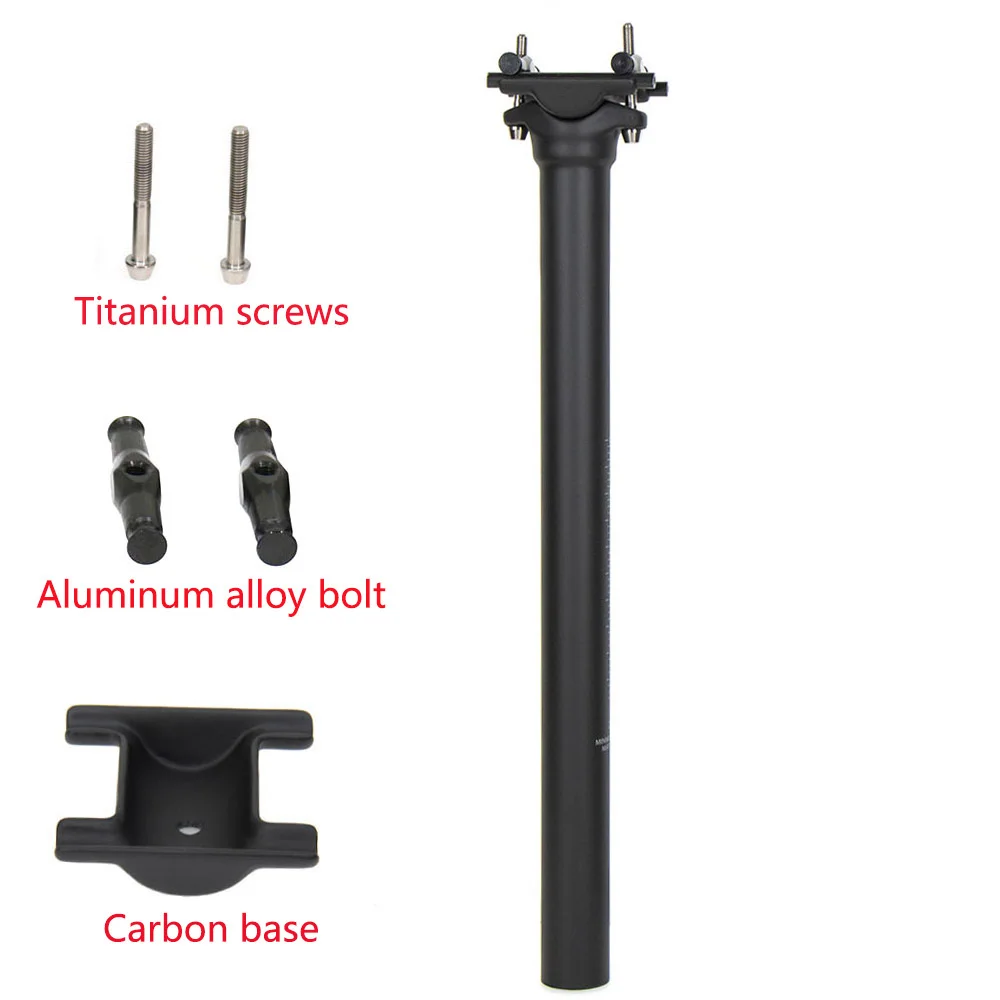 T800 Carbon Fiber Bicycle Seatpost Road/Mountain Seat Tube Bicycle Parts 27.2/31.6*300/350/400mm Titanium Screws 125g bike seat post