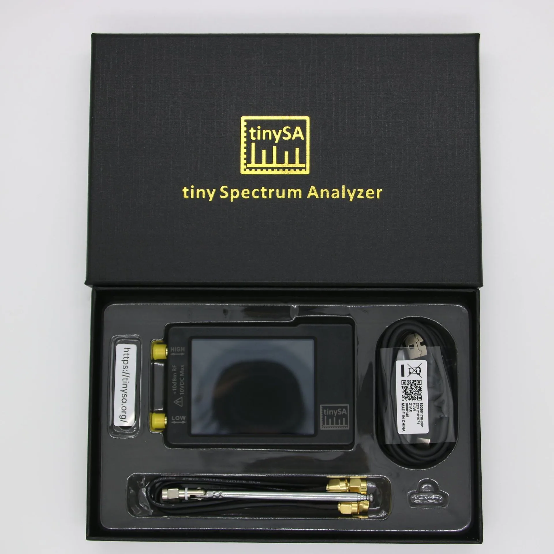 새로운 오리지널 Hugen 버전 TinySA 2.8인치 디스플레이 100kHz960MHz 휴대용 소형 스펙트럼 분석기(트래킹 발생기 포함)