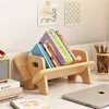 Desktop solid wood bookshelf, desk storage rack, simple small book storage on the desk, dormitory children's bookshelf 3