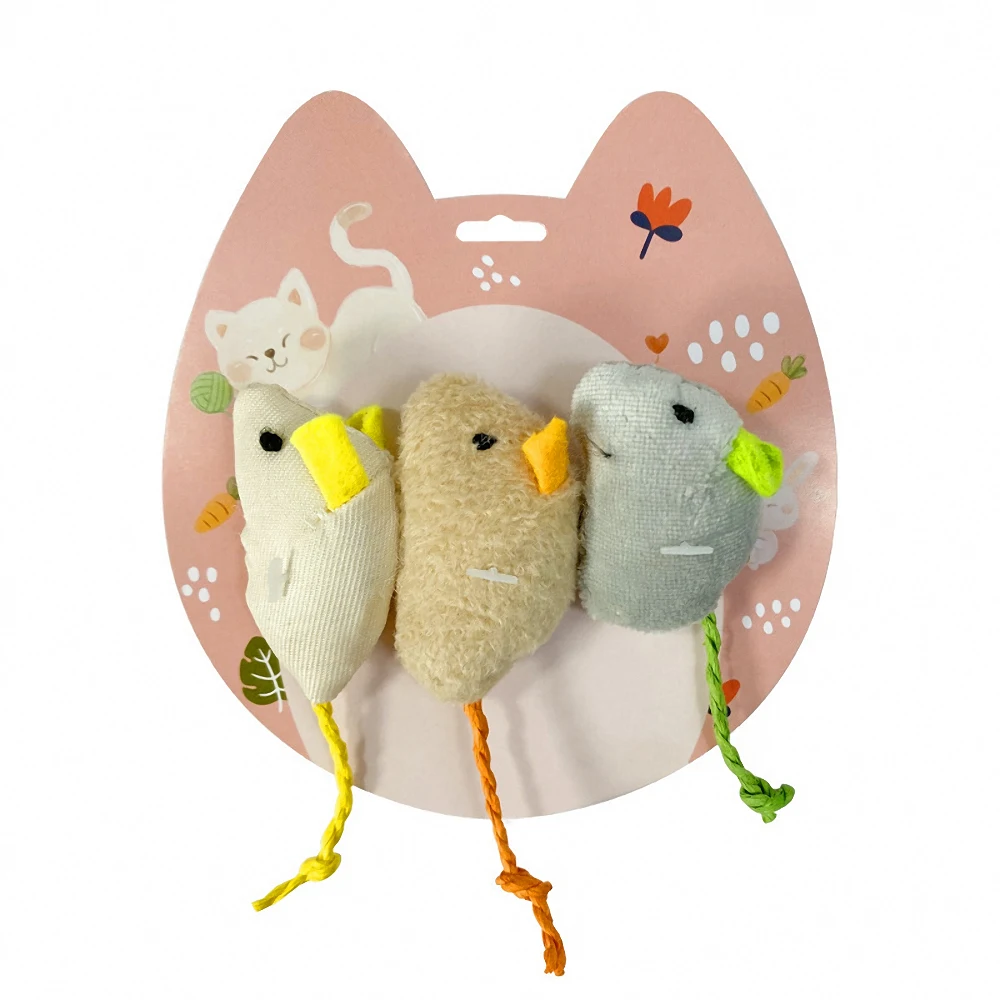 3Pc/set Mix Pet Toy Catnip Mice Cats Toys Fun Plush Mouse Cat Toy For Kitten Bite Resistance Interactive Mouse Toy Playing Toy cat fish toy Toys