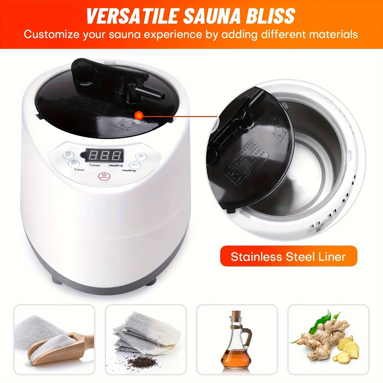 Portable Sauna for Home, at Home Sauna Full Body, Portable Steam Saunas Box Fold-able with 2.6L 1000 Watt Steamer, Folding Chair 6