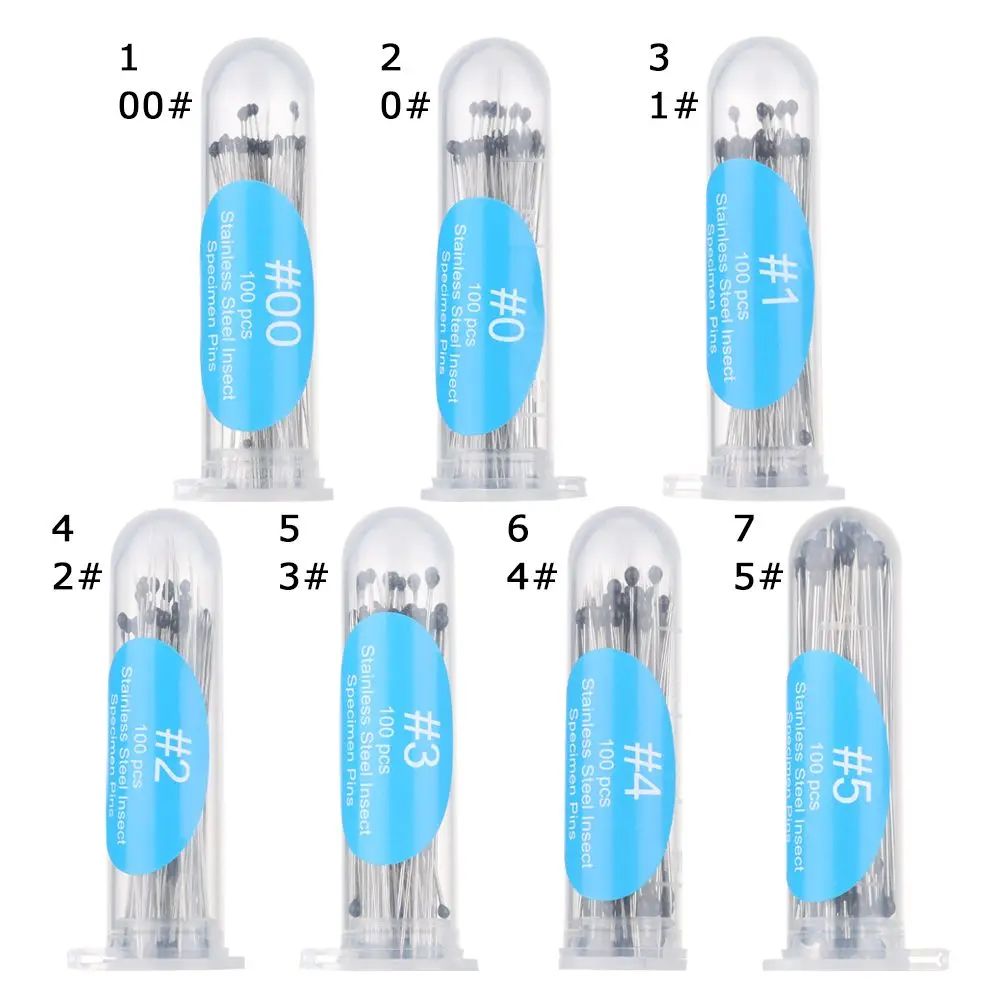 100Pcs Stainless Steel Specimen Needle Insect Pins With Plastic Box For School Lab Education Entomology Body Dissection