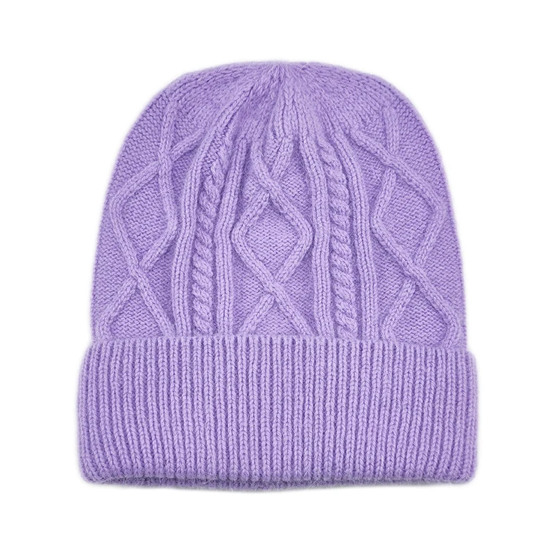 Hat Winter Women Angora Knit Beanie Warm Autumn Skiing Accessory For Outdoor Cap 2