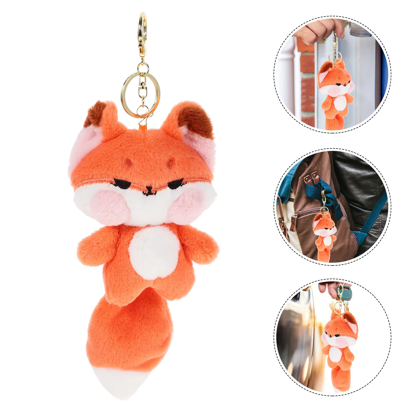 

Decorative Purse Keychain Wear-resistant Bag Pendant Hanging Stuffed Fox Keys Decor