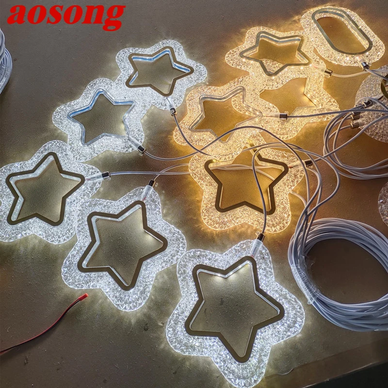 

AOSONG Modern Wedding Pendant Lamp Festival Lights Atmosphere LED Light For Party Stage Star MoonBackground Decorationnd