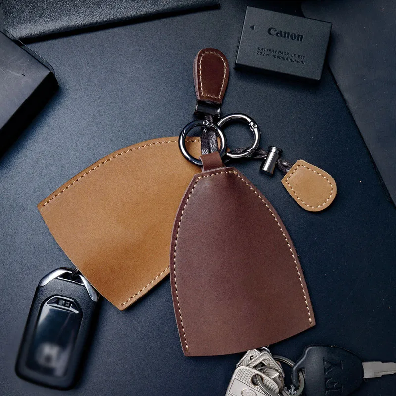 Top Grade Soft Genuine Leather Car Universal Key Cover Men's Fashion Car Key Case Boy Friend Father Teacher Gift Supplies