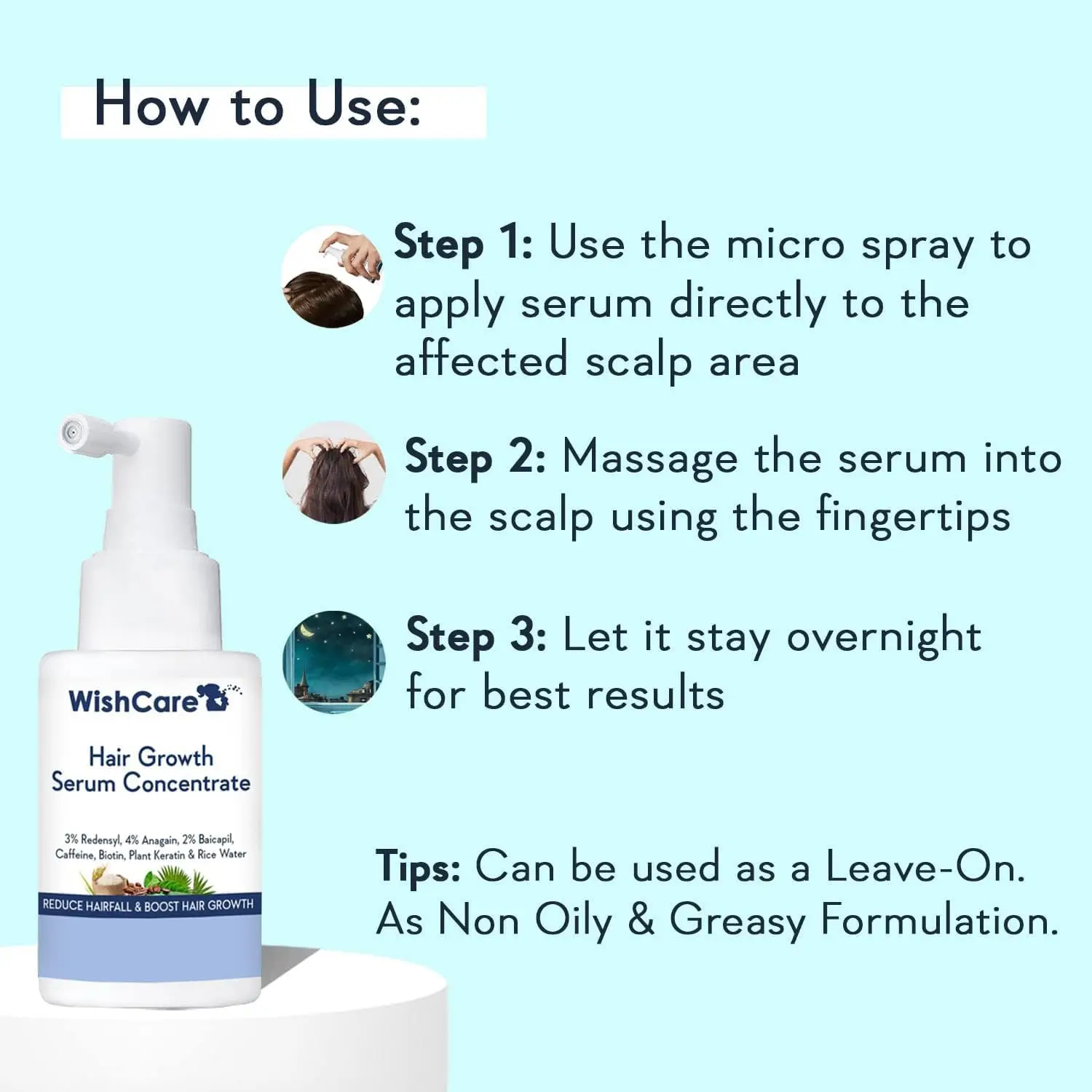Wish-Care Hair Growth Serum Concentrate for Men & Women hair treatment