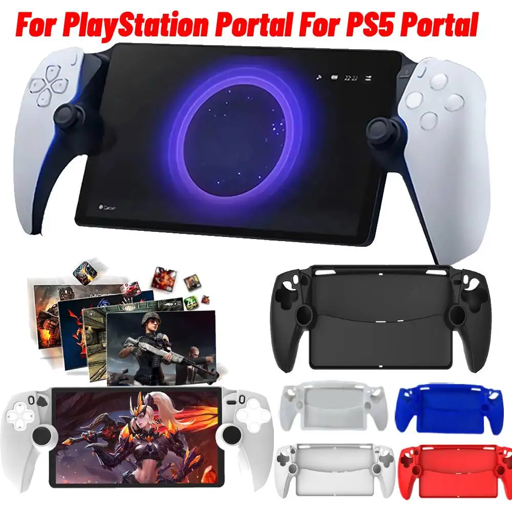 Case for Playstation Portal with 2 Screen Protectors, Silicone PS5 Portal  Protective Case with Kickstand Soft Non-Slip Shockproof Cover Skin