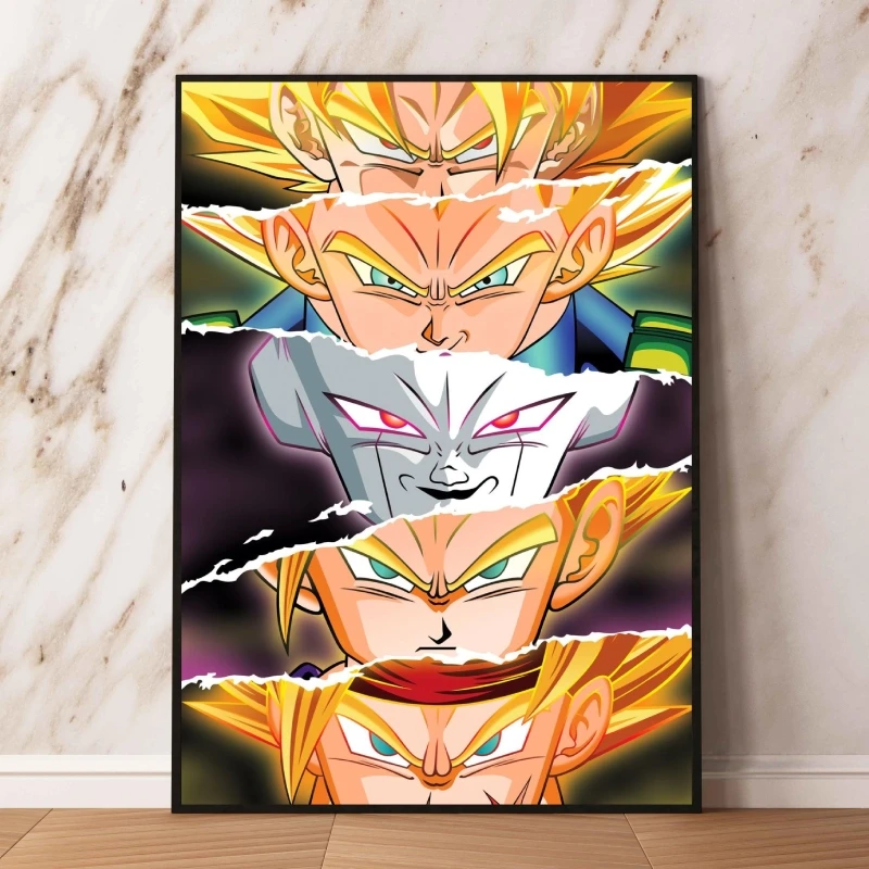 Arte de parede em tela estilo nórdico Dragon Ball Z Goku Anime pôster de  pintura moderna desenho de desenho fotos modulares para quarto de crianças,  Bo951, 12x16inx1pcs