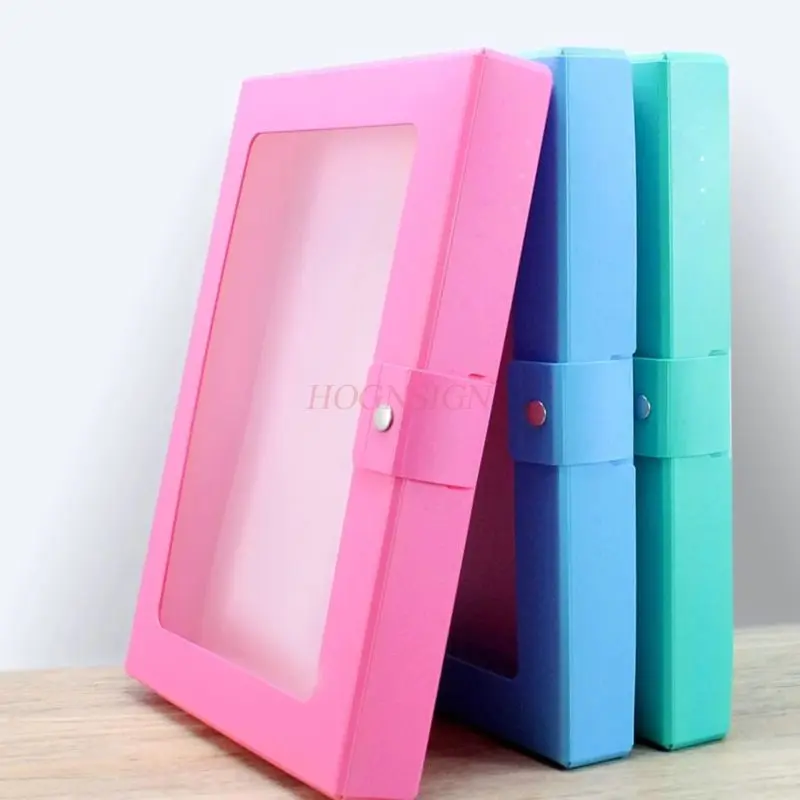 1pcs 문서 및 데이터 보관함 투명 창 대용량 학습 사무실 보관함 문서 상자 가족 ID 상자