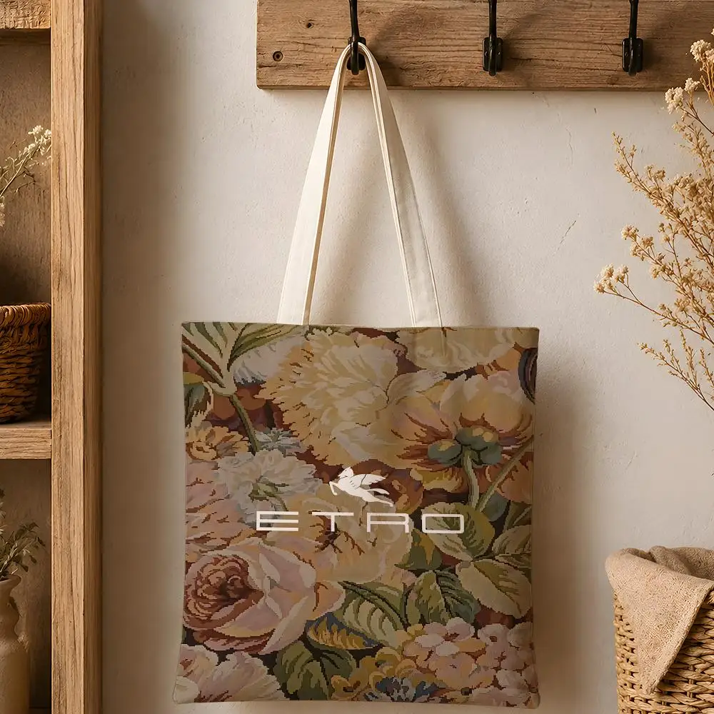 Eco-Friendly Cotton Canvas Tote Bag - Reusable Large Capacity Fashion Storage Bag
