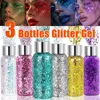 3pcs Body Glitter Gel Face Glitter Makeup Party Festival Glitter Gel Eye Eyeshadow Hair Glitter Gel for Bar Makeup 1