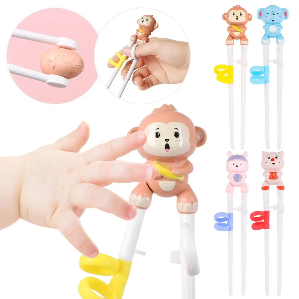 1 Pair Baby Learning Training Chopsticks Cartoon Animal Beginner Chopstick Tableware Kids Eating Training Helper Baby Tools