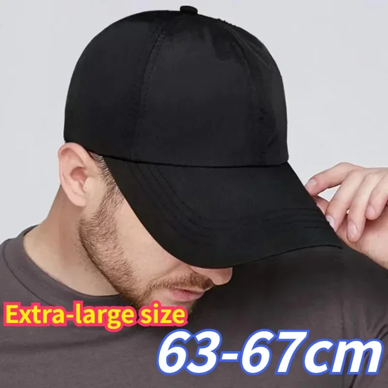 New large size 63-67 centimeters quick-drying baseball caps men's breathable father hat large adjustable soft crown sports caps fo...