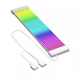 Jumpeak Flexible RGB LED Light Strip for Computer Power Supply and Cables (White GPU 3x8PIN)
