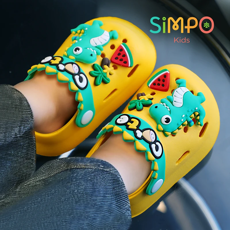 Adorable Dinosaur-Themed Lightweight Kids' Sandals with Colorful Accessories