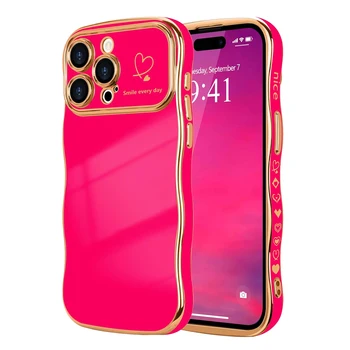 Luxury Plating Soft Case For iPhone 17 16 16e 15 14 13 12 11 Pro Max Air E 16Pro iPhone16 Shockproof Armor Red Pink White Cover 1