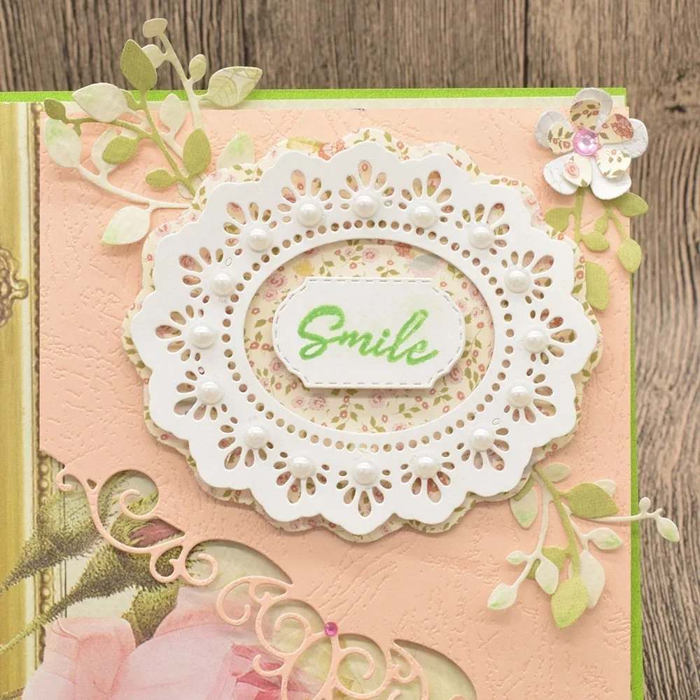 Metal cutting dies Flower Lace Oval Frame Dies Metal Cutting Dies Scrapbooking Paper Gift Card Making