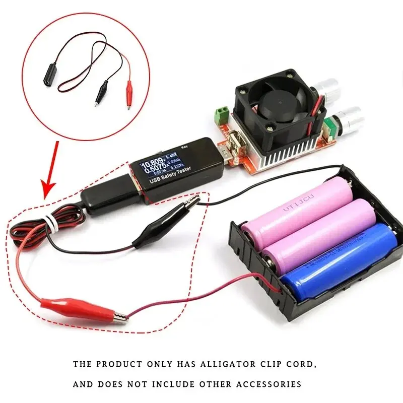 50cm Red And Black Wire Alligator Test Clips To USB Female Connector Power Adapter Supply