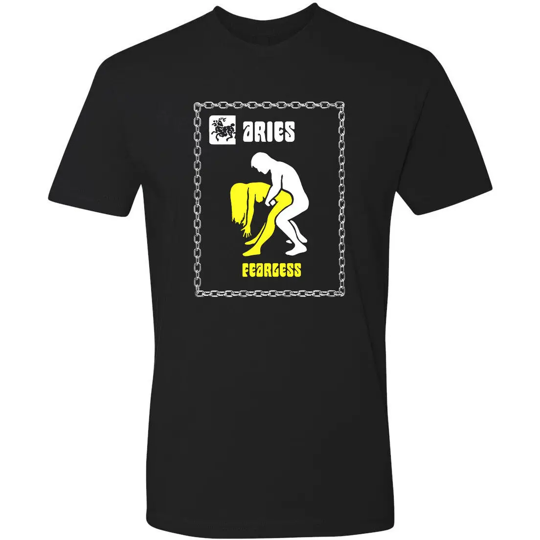 Maglietta Retrò Novità Maglietta Astrologia Erotica Zodiac Aries 70S Van Chopper Tattoo