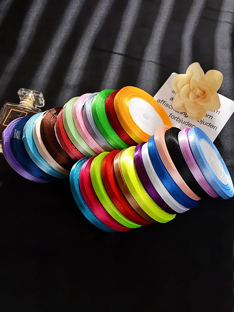 Satin Ribbon for Gift Wrapping and DIY Crafts - 22 Meters, 6mm (Christmas, Halloween, Wedding, Birthday)