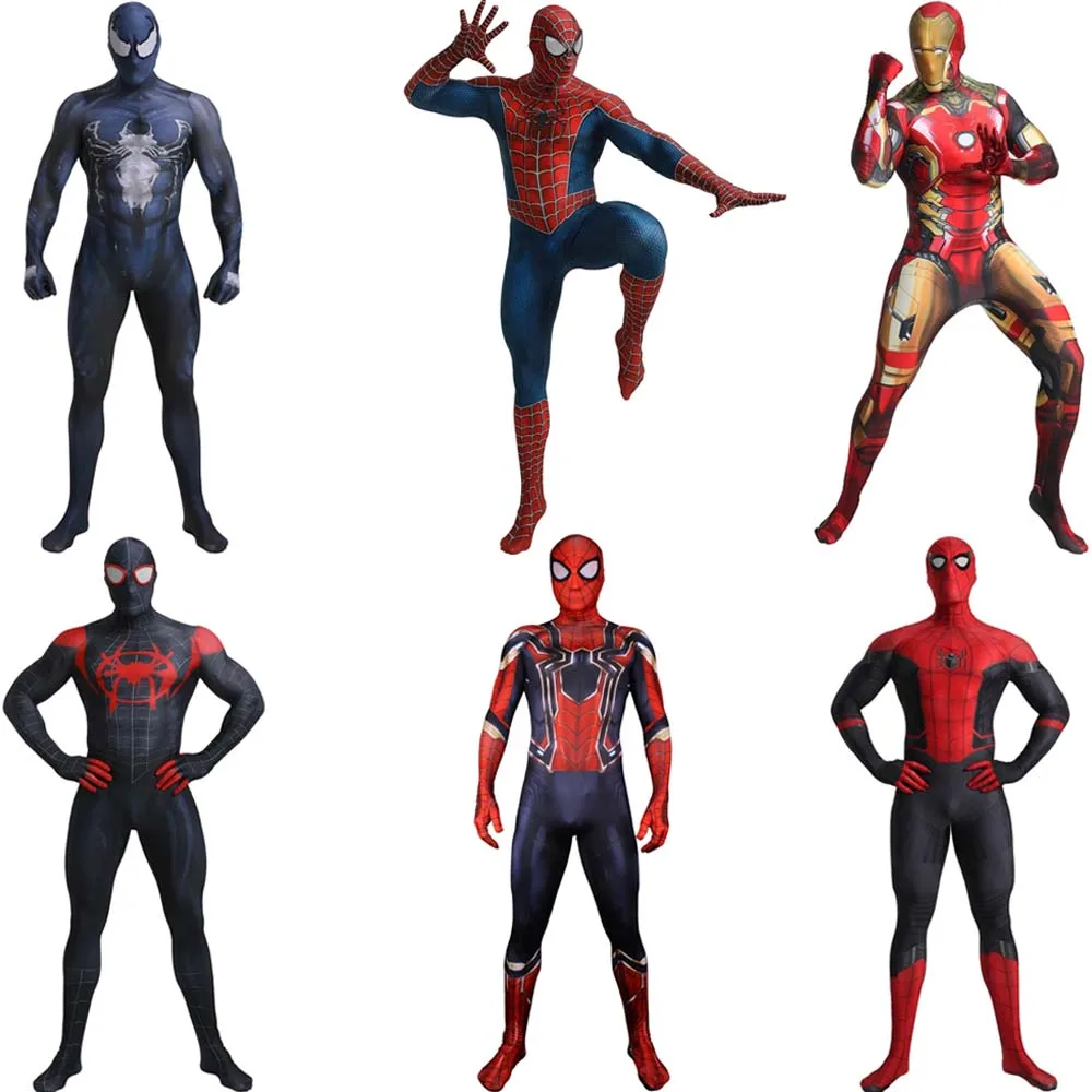 

Deluxe Spiderman Costume Venom Iron Man Captain America Aquaman Batman Superman Costume Cosplay Halloween Superhero Costume Men