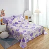 Purple Love Bed Sheet Set with 2 Pillowcases Simple Letter Design Soft Comfortable Bedding Set for Kids Adults Room Decoration 1