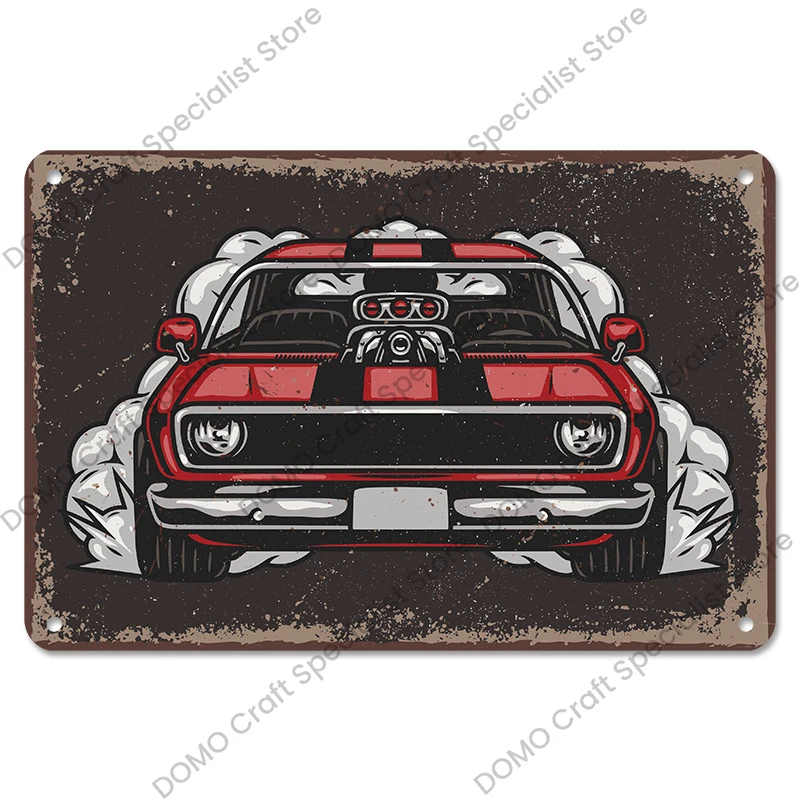 Desperate Enterprises Hot Rod Garage - Pistons Tin Sign - Nostalgic Vintage Metal Wall Decor - Made in USA