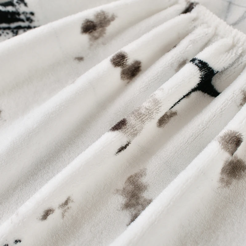 Winter Warm Fitted Sheet Stars Pinted Flannel Fleece Bed Sheet for Double Bed Queen/King Size All-inclusive Mattress Cover180 6