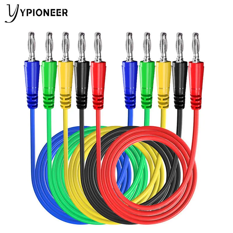 

YPioneer P1043 5 шт 4 мм банан, чтобы контрольные выводы вилки типа «банан Тесты водит кабели провода 3. Зарядное устройство USB 3ft/1m для электрических Тесты ing