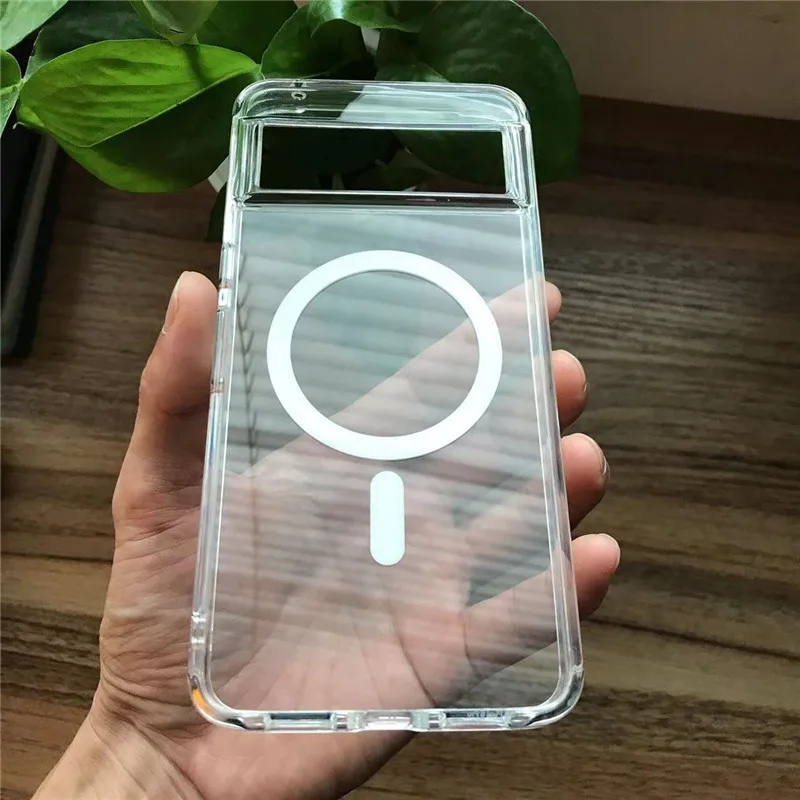 Прозрачный магнитный беспроводной зарядный чехол для телефона Pixel 8Pro, для Google Pixel 7 8 8Pro 7A Magsafe, Ультратонкий силиконовый мягкий чехол (art.: 3920c5dfcb985) - 3920c5dfcb985