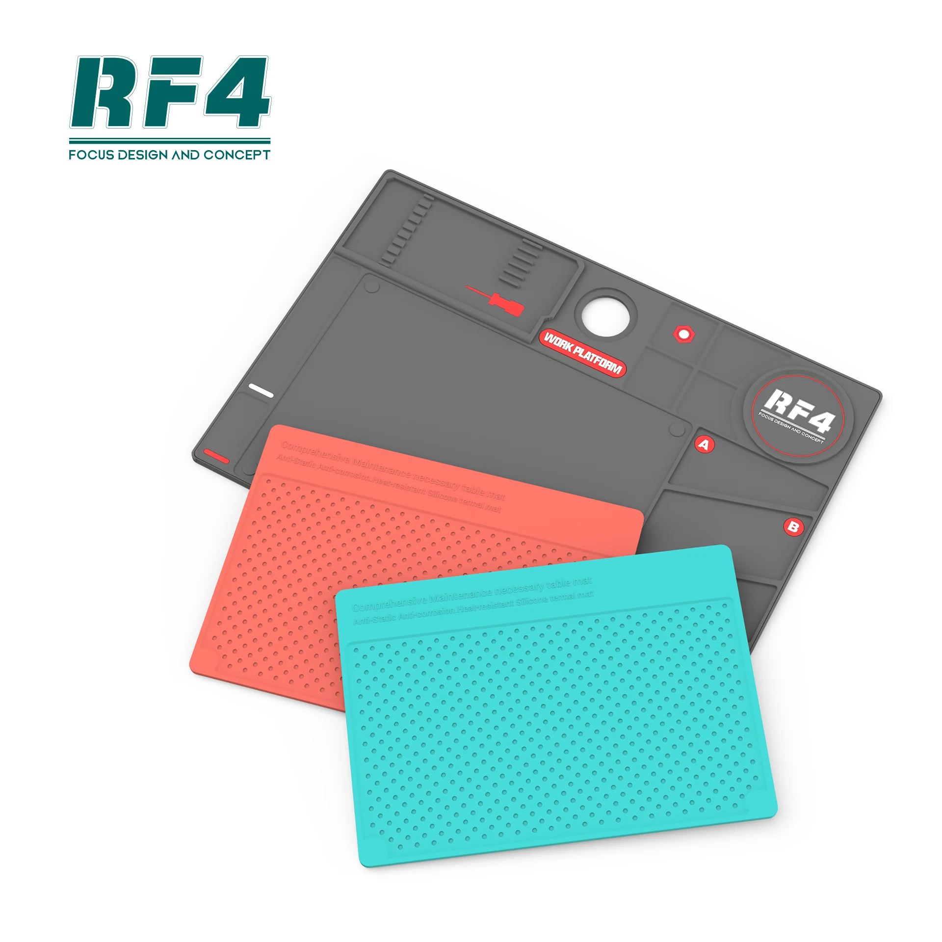 RF4 RF-PO2 다기능 현미경 유지보수 매트 범용 내열 휴대폰 수리 플랫폼 납땜 실리콘 매트