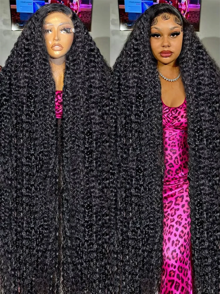 13x6 Hd Transparent Water Deep Wave Lace Frontal Wig 250% Density Brazilian 40 46 Inch 13x4 360 Curly Lace Front Wigs For Women 1