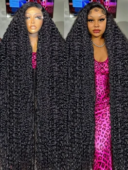 13x6 Hd Transparent Water Deep Wave Lace Frontal Wig 250% Density Brazilian 40 46 Inch 13x4 360 Curly Lace Front Wigs For Women 1